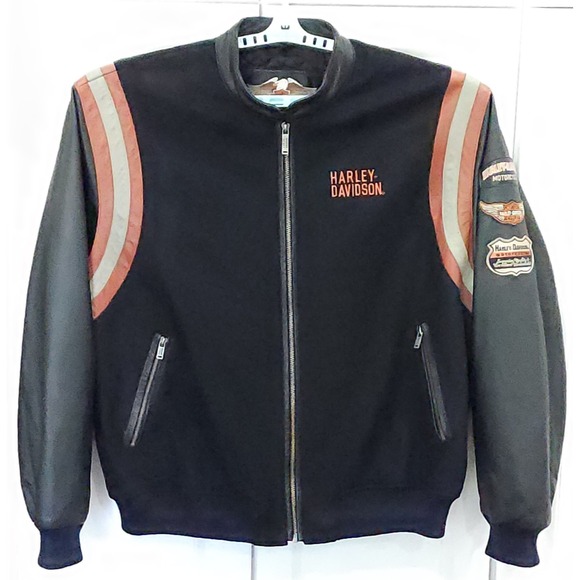 Other - Harley Davidson Jacket Leather & Wool Vintage Varsity Letterman Full Zip Men XXL